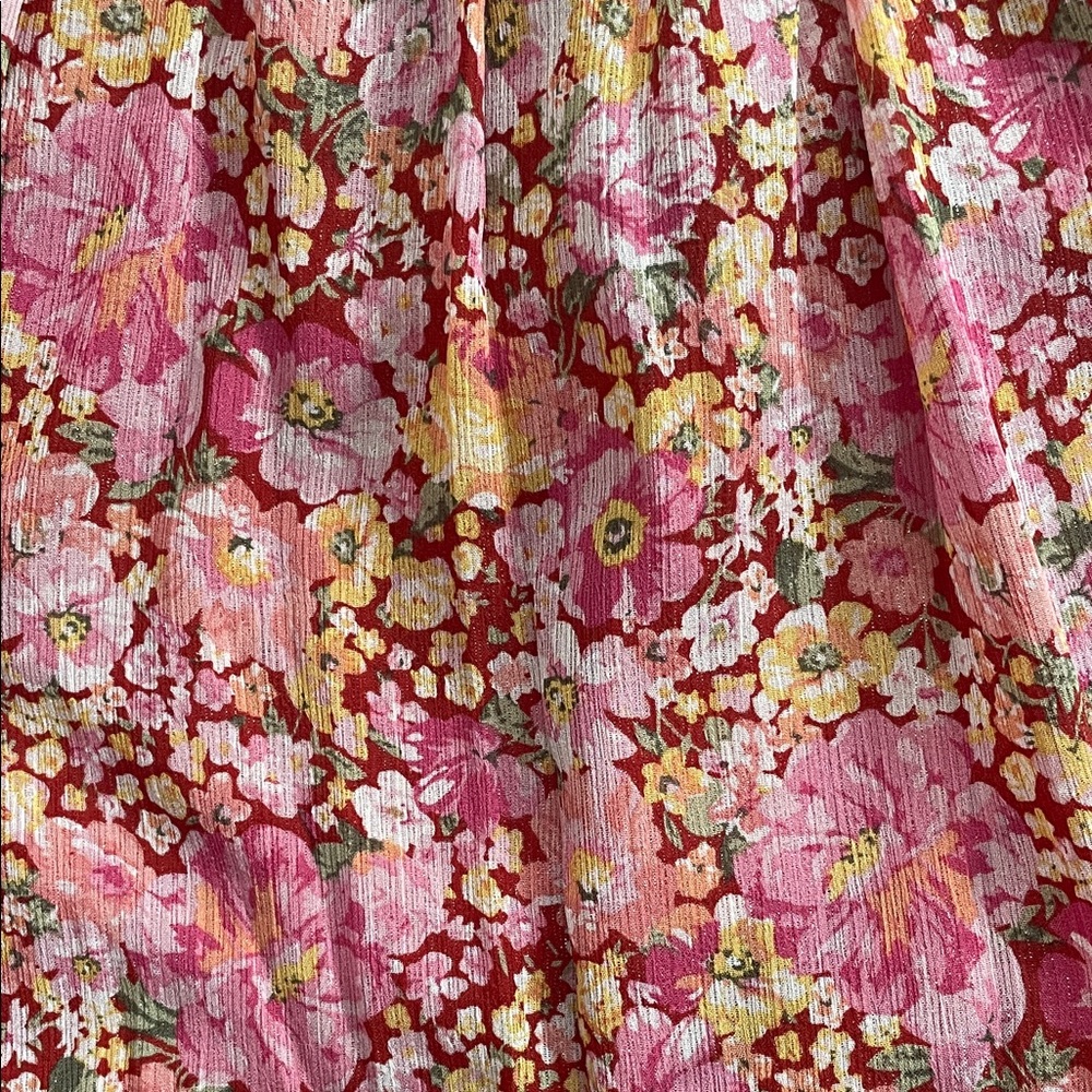 CRYSTAL DOLL Floral Coquette Babydoll Long Sleeve Shirred Pleated A-Line Dress - Picture 14 of 14